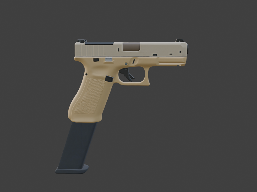 Glock19x EXT 24rnd Mag 3D handgun asset